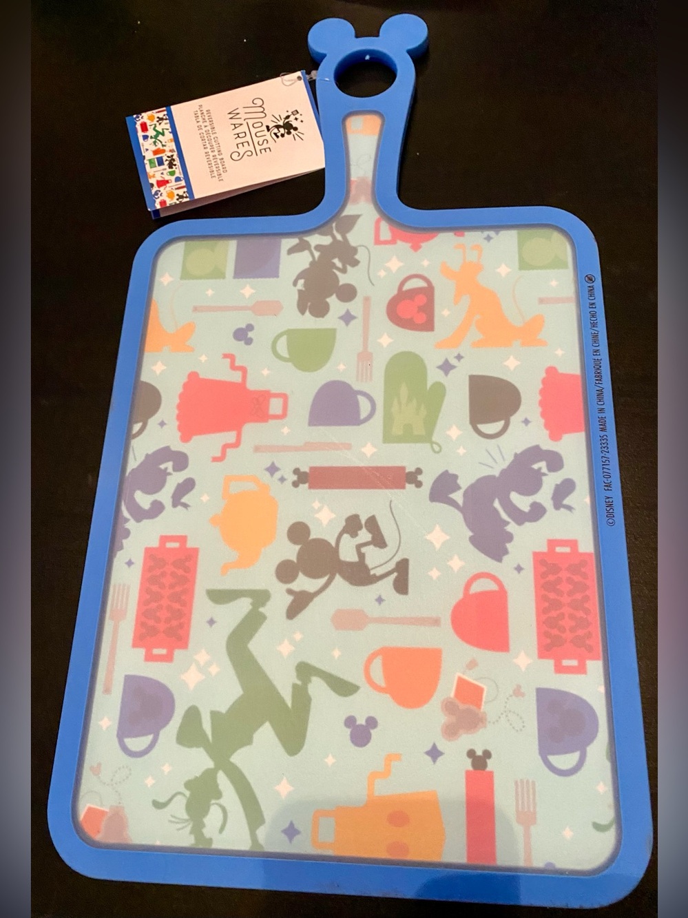 Disney Mickey Mouse Wares Collection Cutting Board New Rainbow Rubber Handle